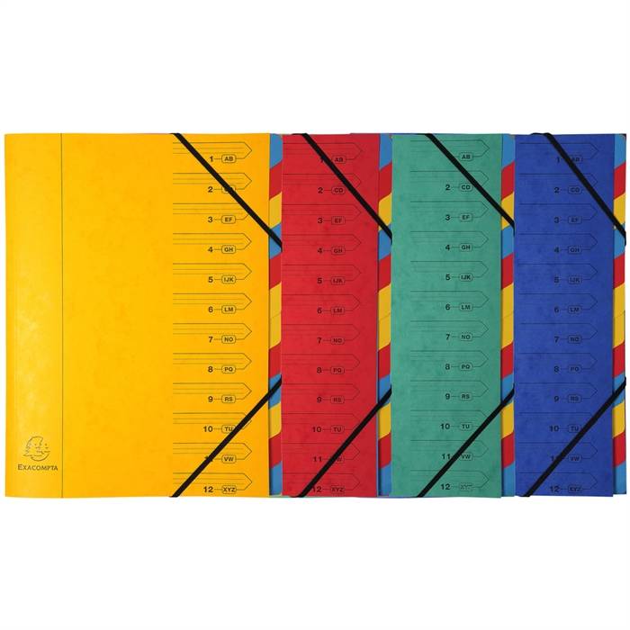 Exacompta 3130630541202 Exacompta - Sorteermap 12-delig, geassorteerde kleuren-0