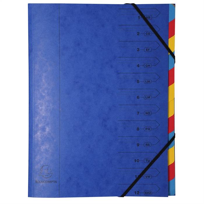 Exacompta 3130630541202 Exacompta - Sorteermap 12-delig, geassorteerde kleuren-1