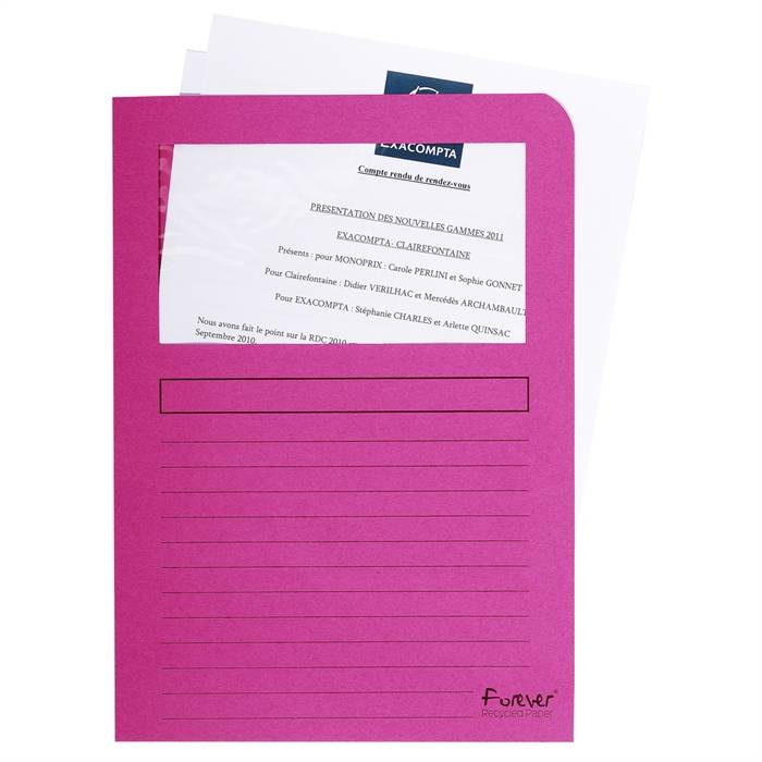 Exacompta 3130630501084 Exacompta - Venstermap forever l-model 120gr roze-2