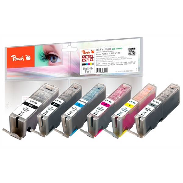 Perzikcartridge Canon PGI-570XL/571XL Multi6Pack COM