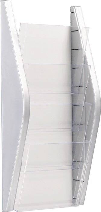 Folderhouder H540xB280xD80mm DIN A4 hoog zilver HELIT-2