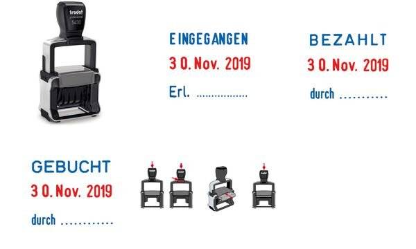Trodat 5430DL Stempel Schwarz - Rot - Weiß (442881)-2