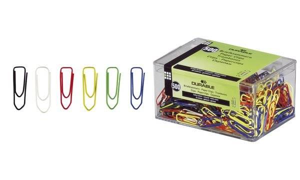 DURABLE briefklemmen 26mm diverse kleuren 500 stuks-1
