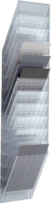 Symboolafbeelding voor Folderhouder H1115xB240xD135mm aantal vakken 12 A4 hoog polystyreen transparant