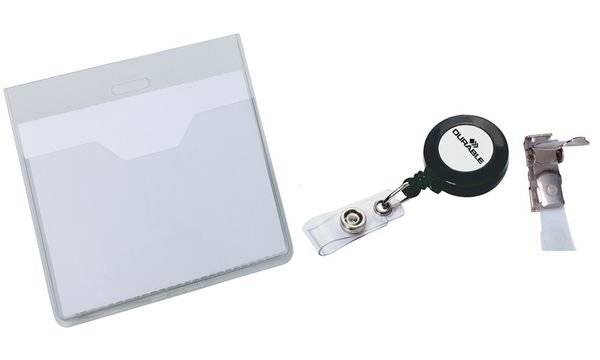 Bekroonde afbeelding voor Durable 813619 Naamplaatje 8136 (l x b x h) 95 x 90 x 60 mm Uitstansing, combineerbaar met clip, combineerbaar met texti