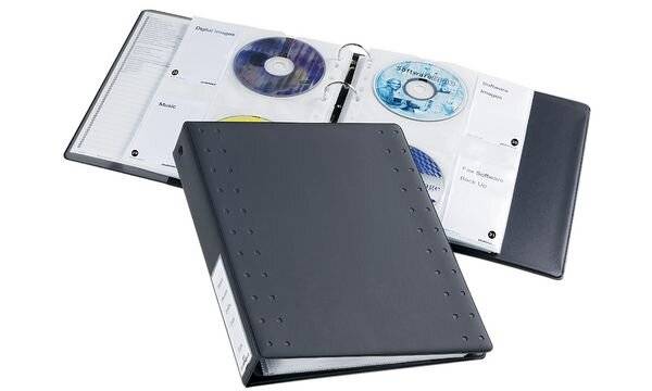 Duurzame cd/dvd-index met 40 ringen, antracietkleurig.-5
