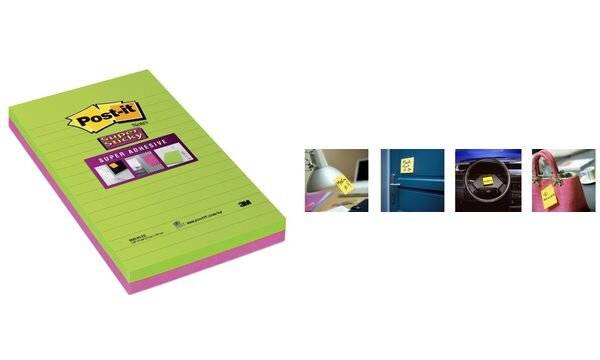 Post-it 0051141906126 Post-it Super Sticky - Super Sticky notes XXXL, 45 vel, ft 127 x 203 mm, geassorteerde kleuren-3