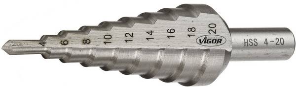 Vigor V2395  HSS  Getrapte boor   Gezamenlijke lengte 75 mm   Cilinderschacht 1 stuk(s)