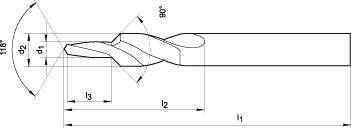 Korte trapboor HSS kerngat 90grad. M8 FORMAT-1