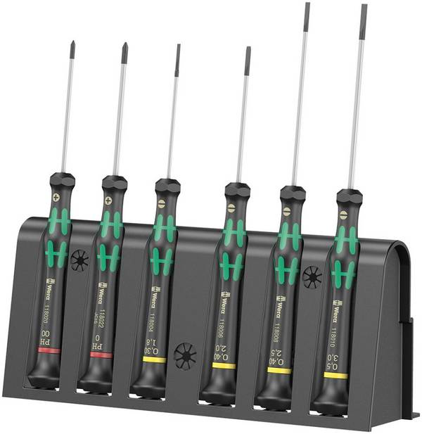 Wera elektronica schroevendraaierset + rek 6-delig. 2035/6 A