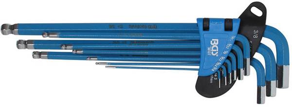 BGS Stiftsleutelset extra lang binnenzeskant inches 9 delig