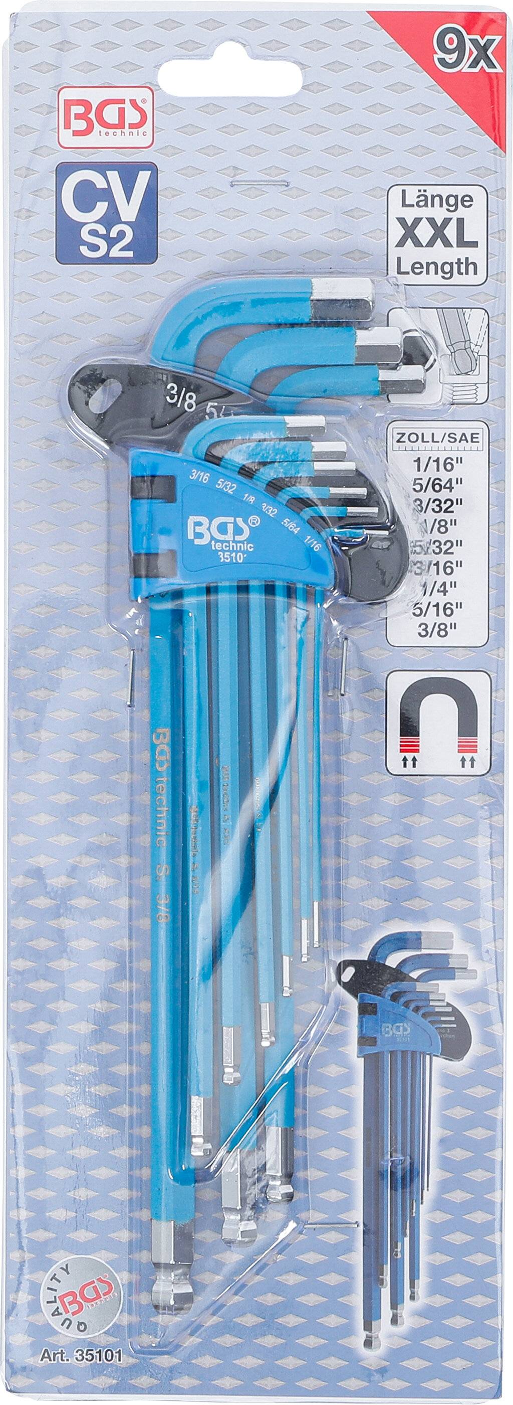 BGS Stiftsleutelset extra lang binnenzeskant inches 9 delig-3