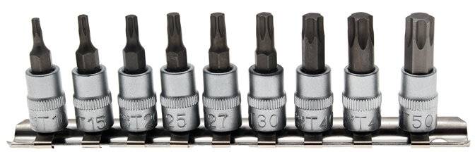 Dopsleutelbitset 6,3 mm (1/4") T-profiel (voor Torx) T10 - T50 9-dlg-3