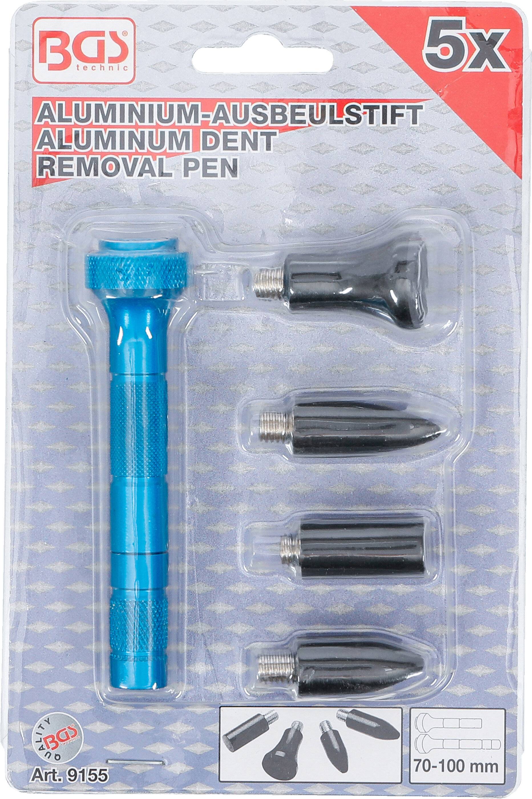 BGS UZS Aluminium uitdeukpen / uitdeukstift met verwisselbare koppen-4
