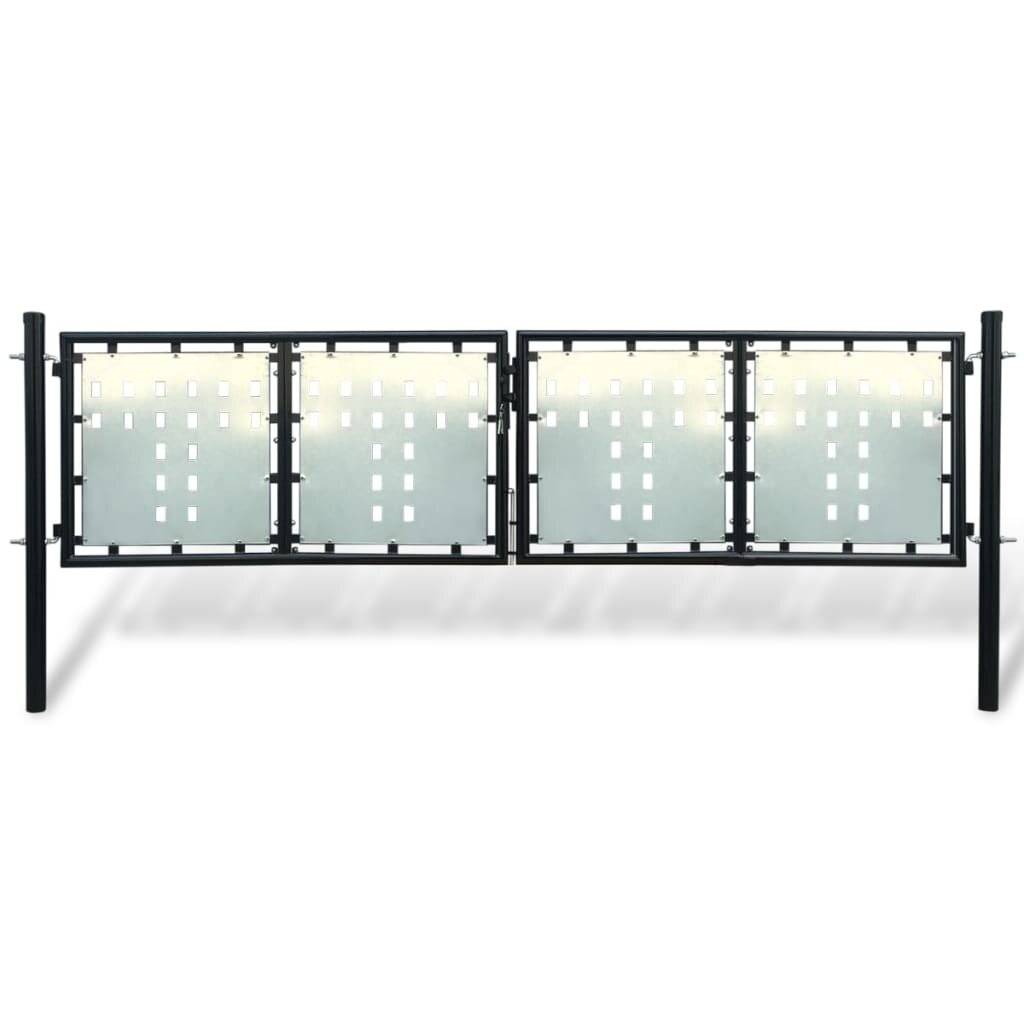 vidaXL - Poort - enkel - 300x125 - cm - zwart-5