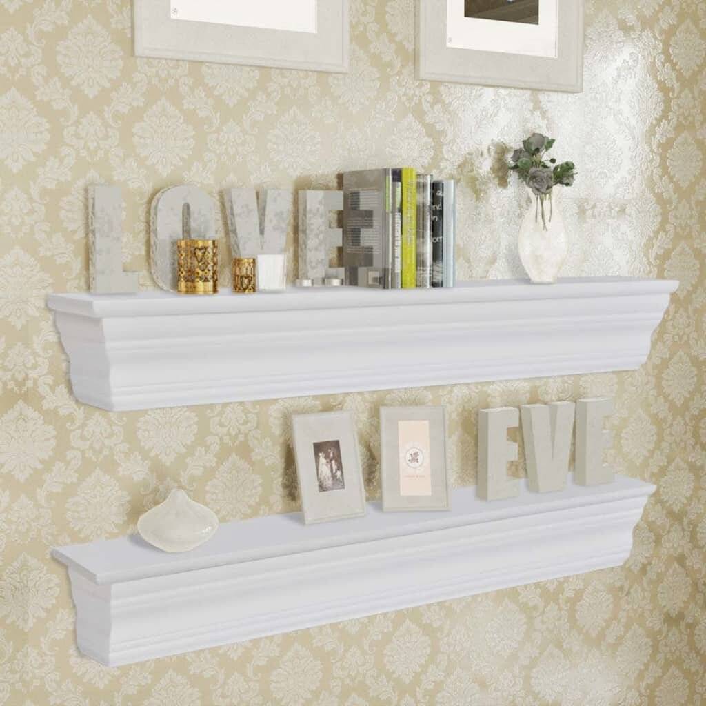 vidaXL - Wandschappen - Aaliyah - 2 - st - wit-0