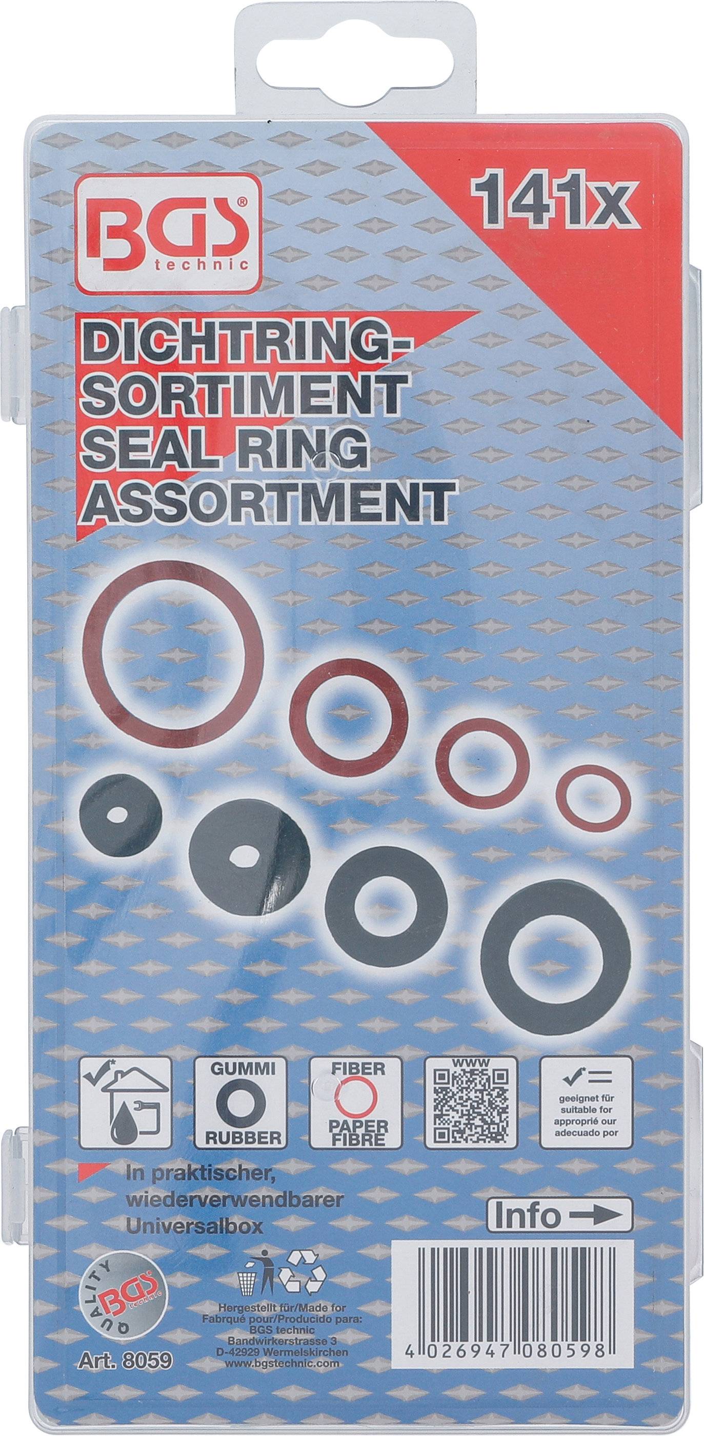 Symboolafbeelding voor BGS Techic Assortiment Afdichtringen Rubber / Fiber 141Dlg