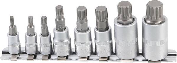 BGS 3/8" 1/4" 1/2" Slagbit dopsleutelset Spline (voor XZN) M4 - M16