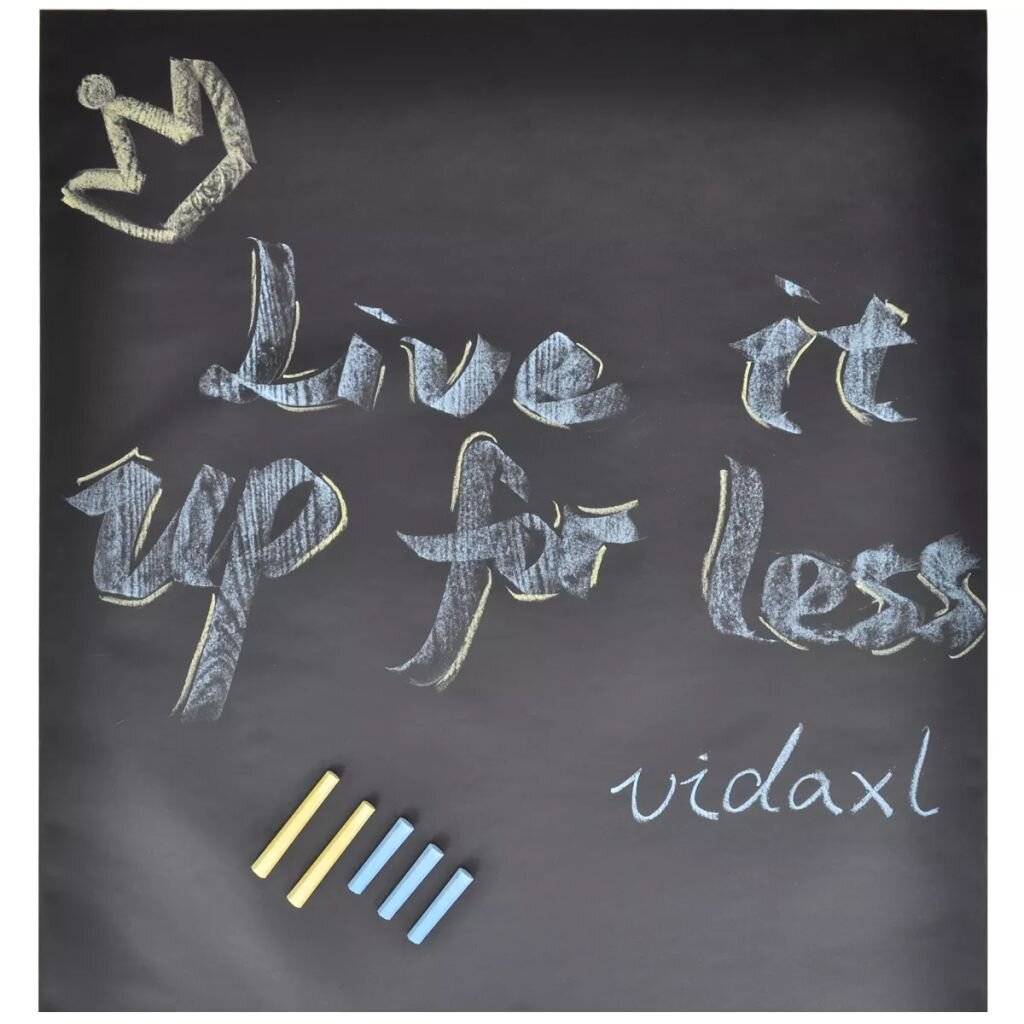 vidaXL - Muursticker - krijtbord - 2 - rollen - met - krijtjes - 0,45x2 - m-2