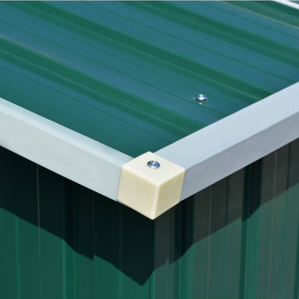 vidaXL - Tuinschuur - 257x298x178 - cm - metaal - groen-3