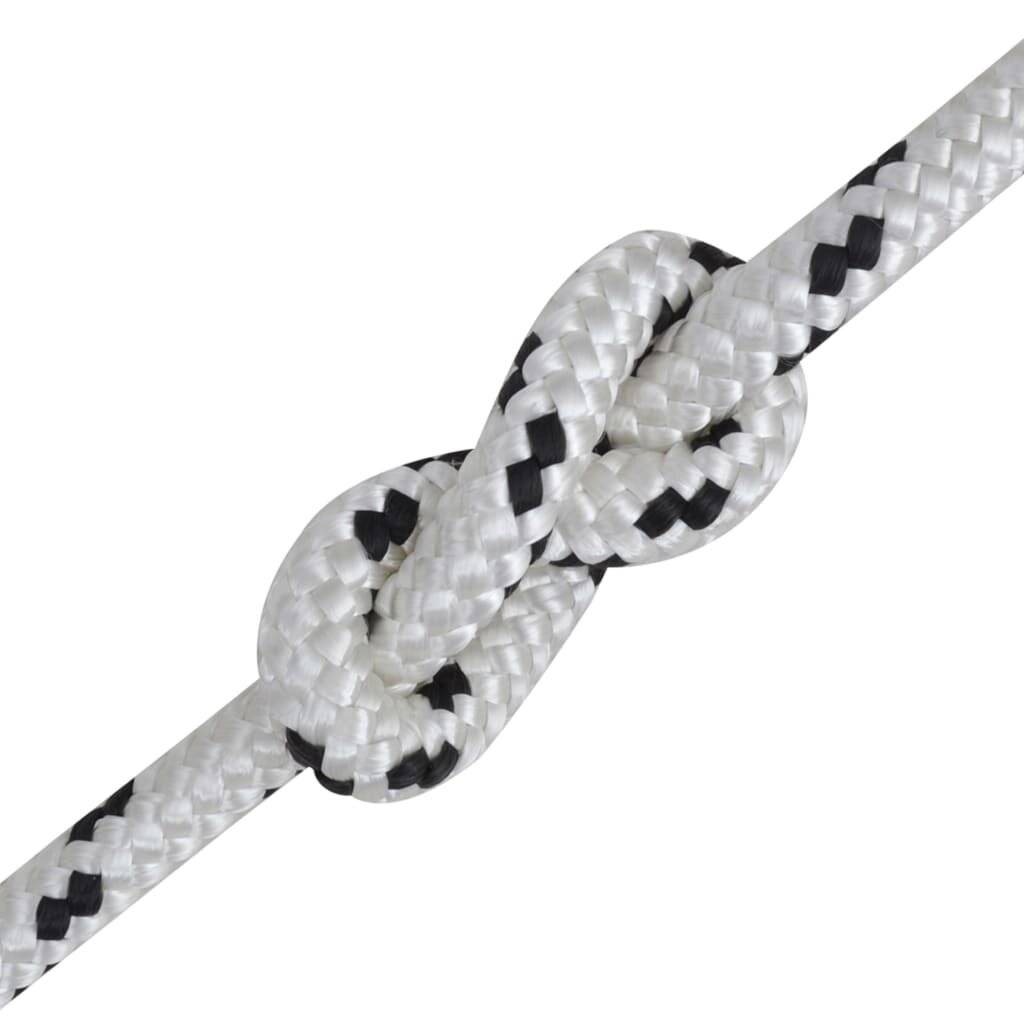 VidaXL Boottouw gevlochten 12 mm 250 m polyester wit-1
