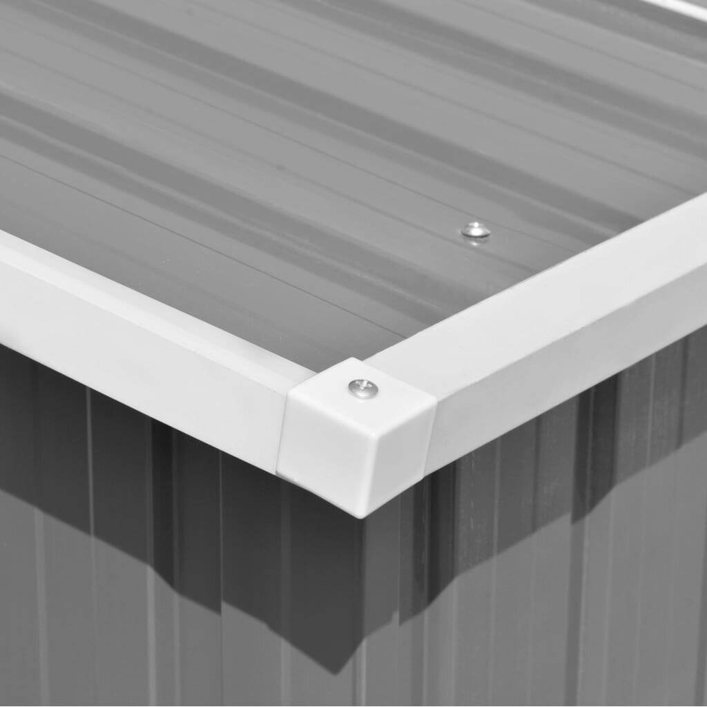 vidaXL - Tuinschuur - 257x298x178 - cm - metaal - grijs-3