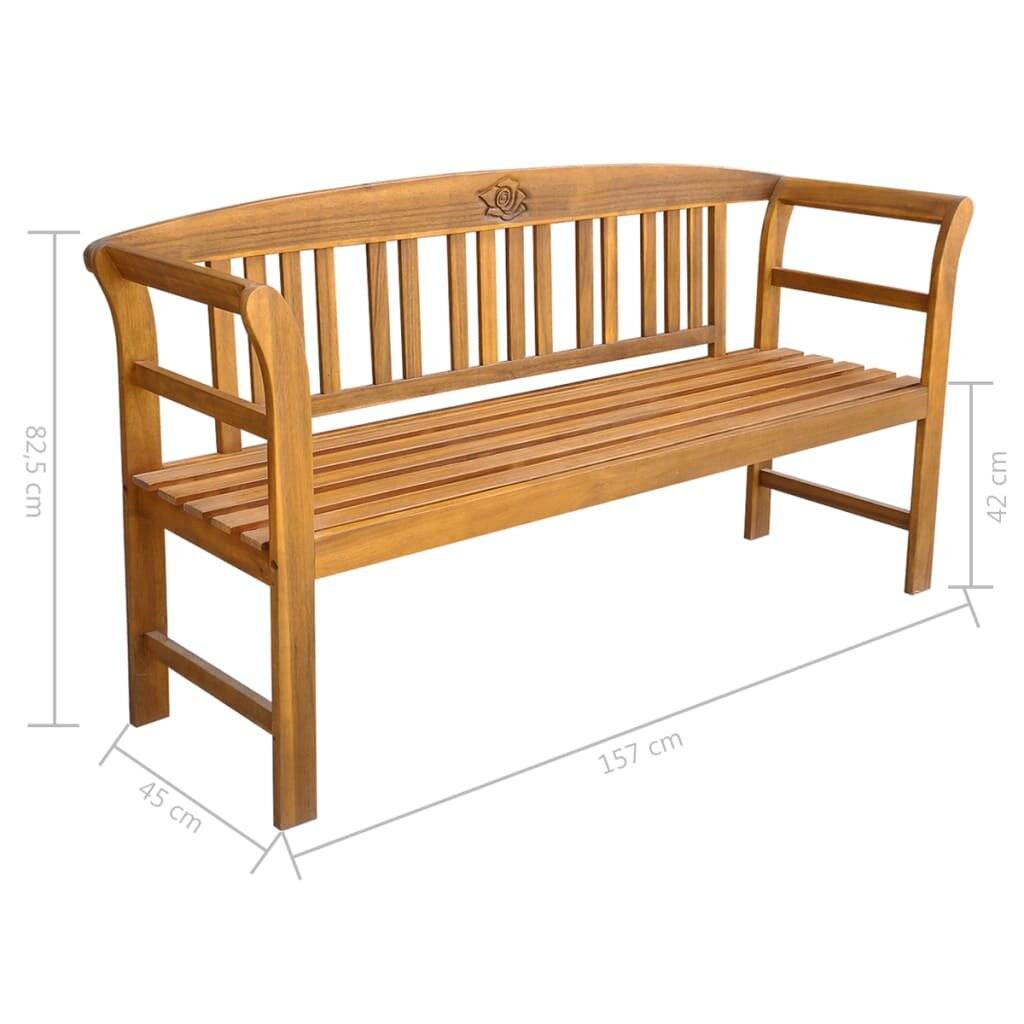 vidaXL - Tuinbank - 157 - cm - massief - acaciahout-4