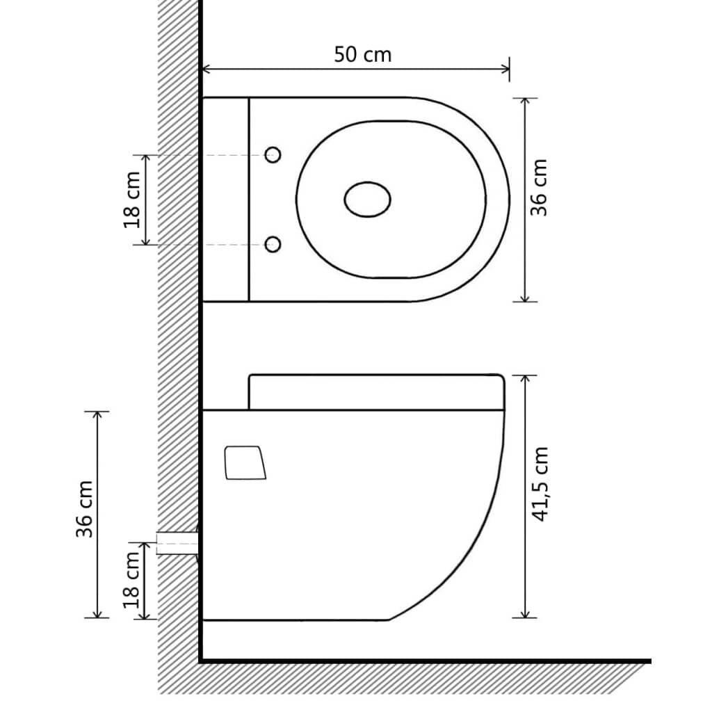 Symboolafbeelding voor vidaXL - Wandtoilet - keramiek - zwart