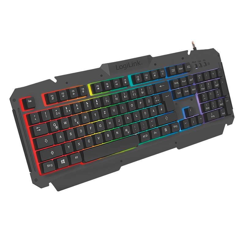 LogiLink Gaming Combinatieset - Toetsenbord, Muis en Muismat - Verlicht - USB - Duits-2