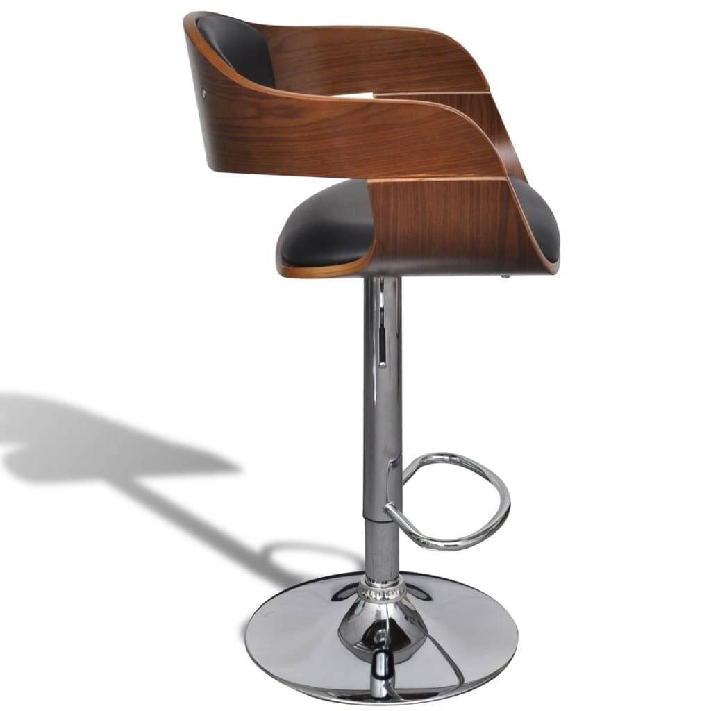 vidaXL - Barkruk - gebogen - hout - en - kunstleer-4