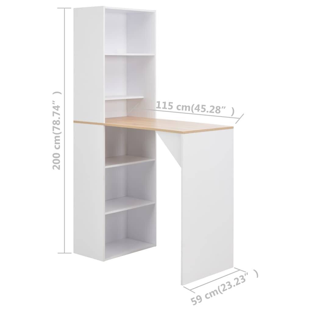 vidaXL - Bartafel - met - kast - 115x59x200 - cm - wit-5