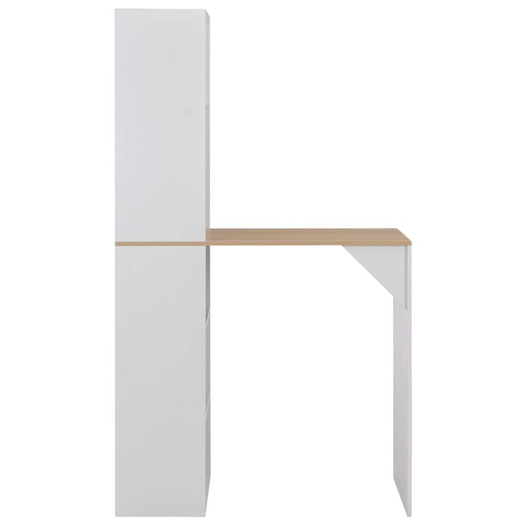 vidaXL - Bartafel - met - kast - 115x59x200 - cm - wit-2