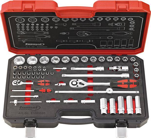 Dopsleutelset 1/4" en 1/2" 58-delig FORMAT-0