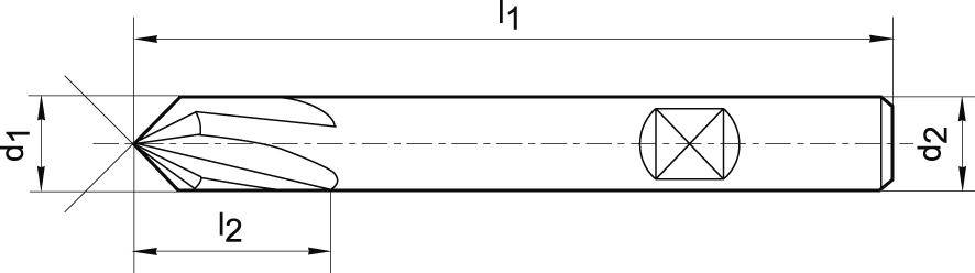Ontbraamfrees NC DIN6527 VHM TiALN 120grad. 20mm FORMAT GT-1