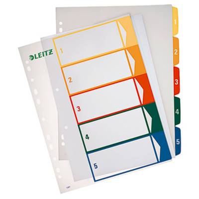 Leitz 12910000 Register DIN A4, 1-5 Polypropyleen kleuren 5 tabbladen PC-beschrijfbaar 12910000 ? Electronic