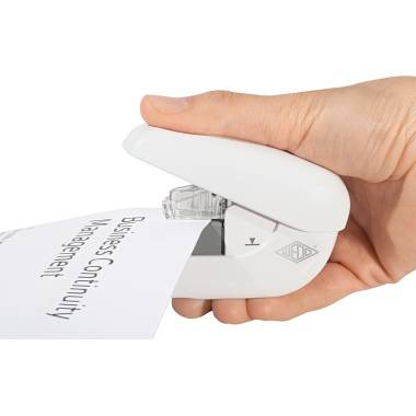 WEDO Mini nietmachine zonder nietjes voor maximaal 5 vellen papier, wit-2