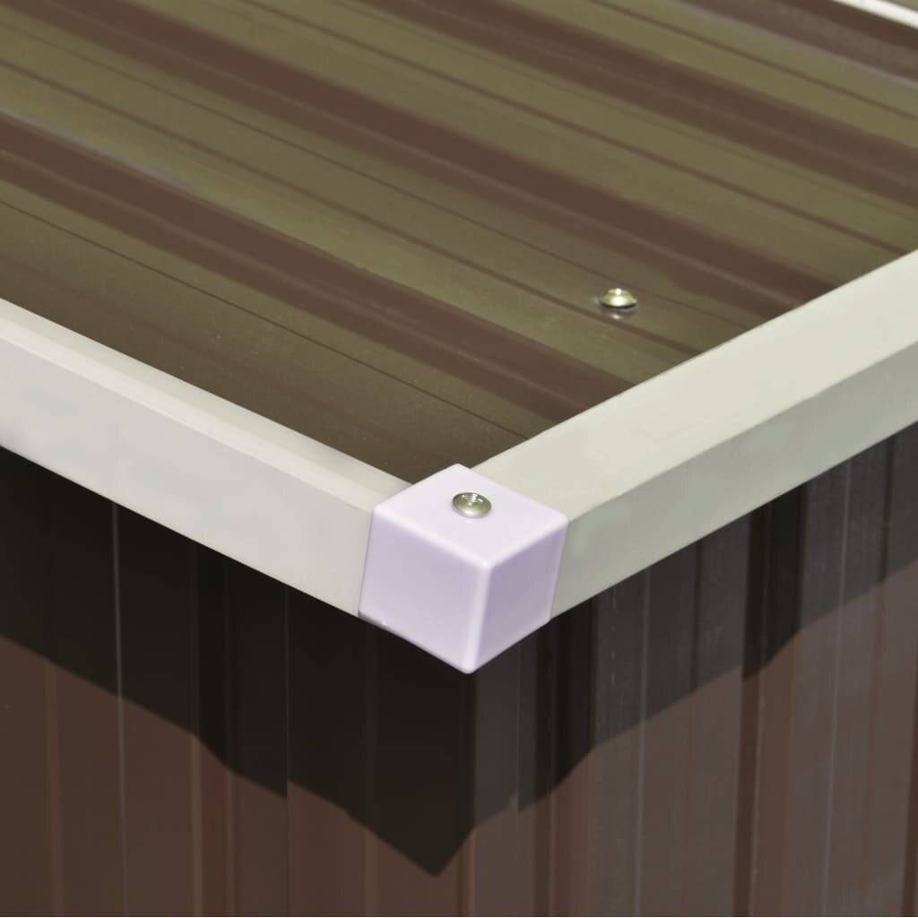 vidaXL - Tuinschuur - 257x298x178 - cm - metaal - bruin-3