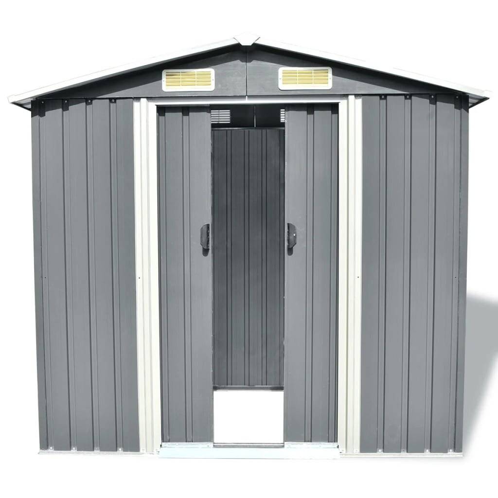 vidaXL - Tuinberging - 204x132x186 - cm - metaal - grijs-3