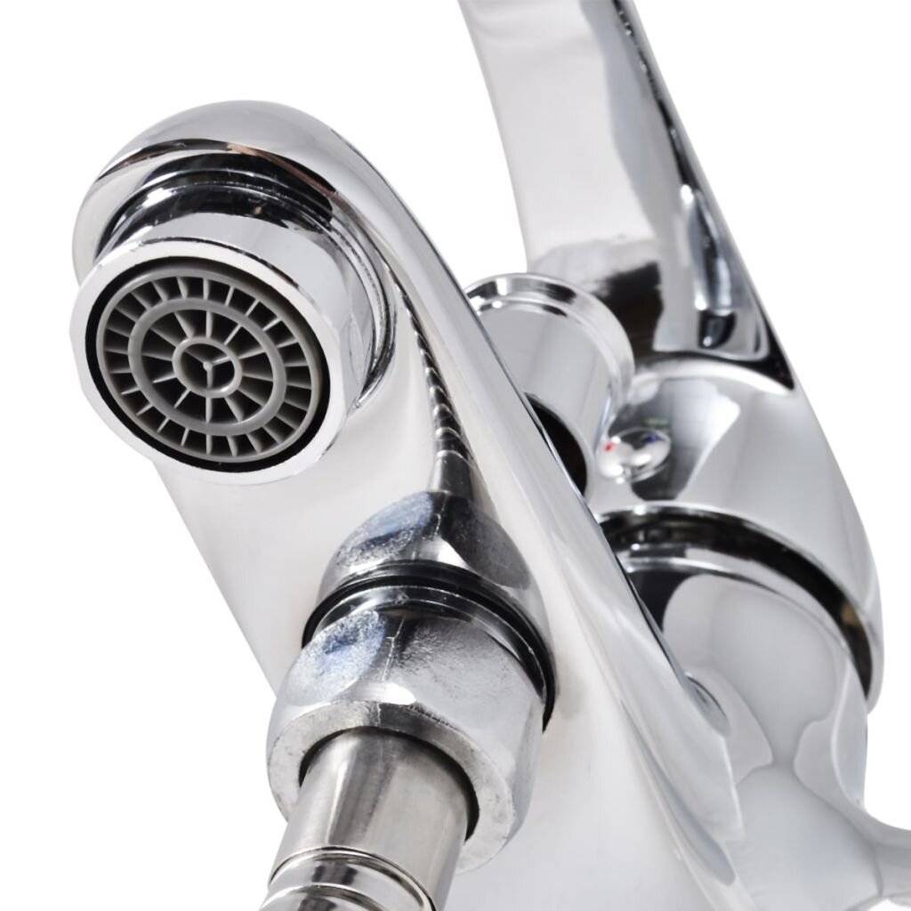 Vidaxl douchekraan set eenknops chroom 87184758639228718475863922-5