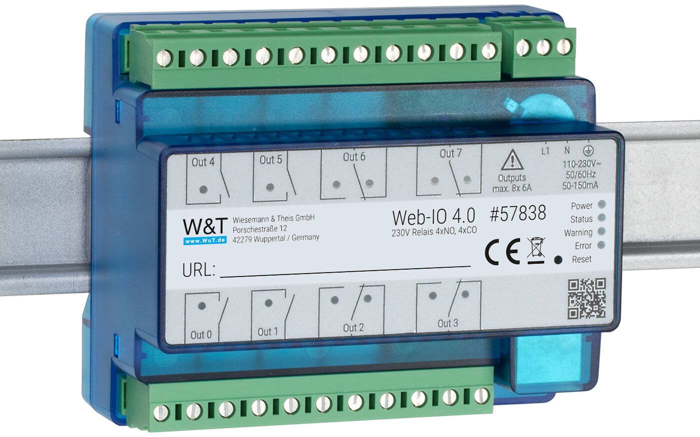 Web-IO 4.0 230V relais 4xNO, 4xCO-0