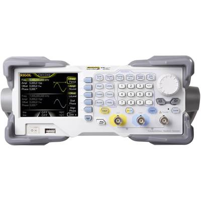 Een oscilloscoop met een scherm, meerdere knoppen en aansluitingen toont golfvormen en frequenties voor technische metingen.