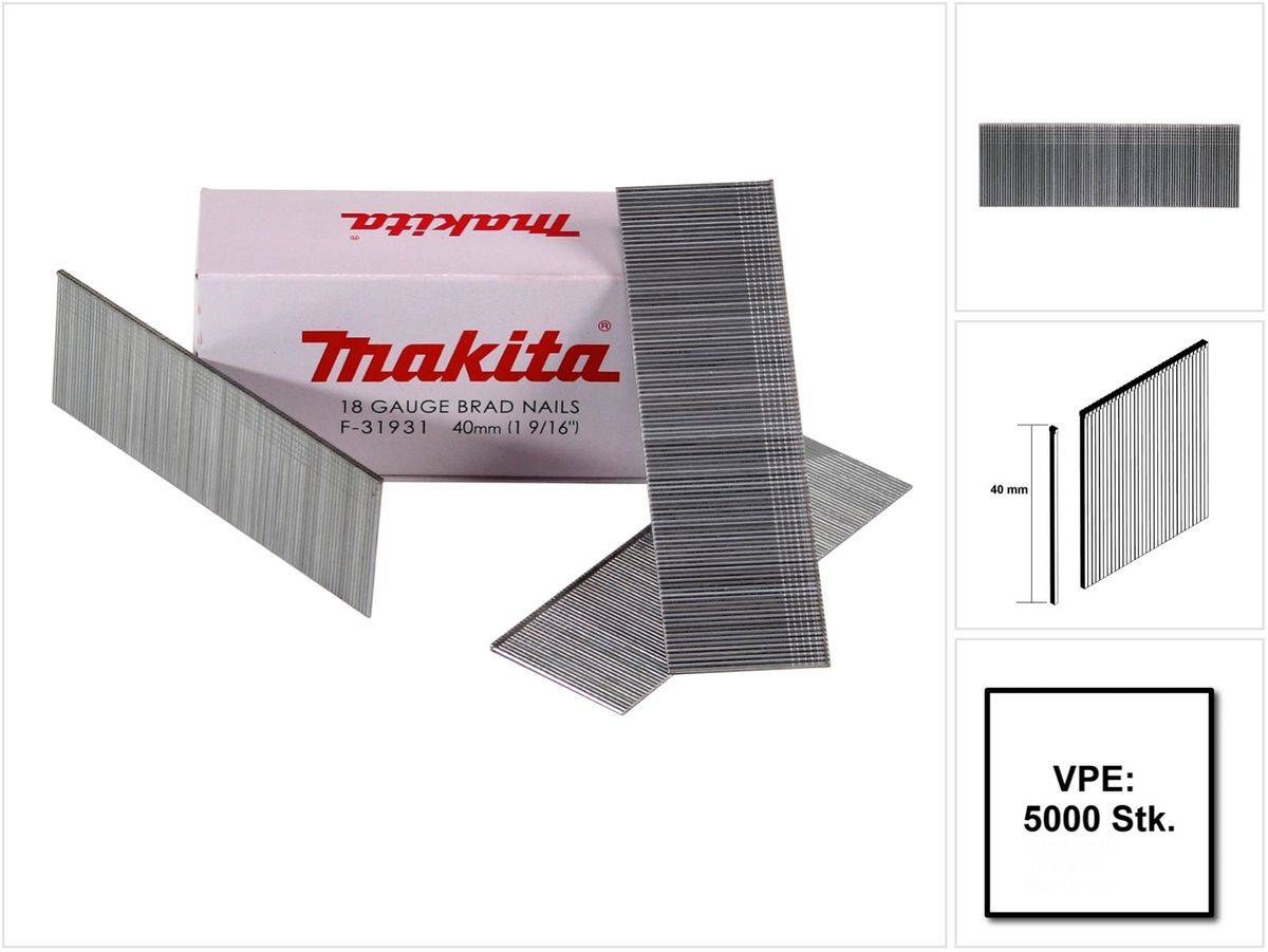 Makita F-31931 Brad gegalvaniseerd - 1,2x40mm (5000st)-0