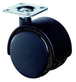 BS Rollen Zwenkwiel Dubbel 40Mm Kunststof Zwart-1