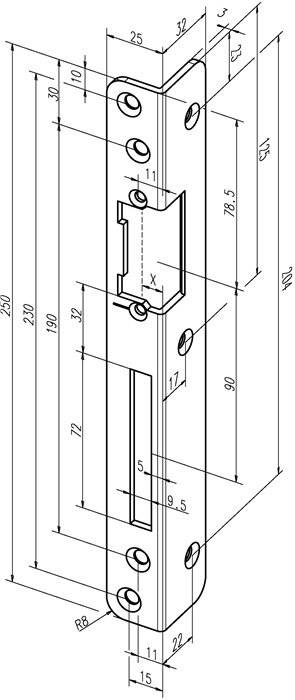Assa Abloy effeff Schliessblech IW/3 S-705 -------2