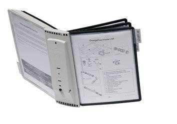 Bekroonde afbeelding voor Wandhouder 10 zichtpanelen zwart/grijs polyamide met profielframef. DURABLE
