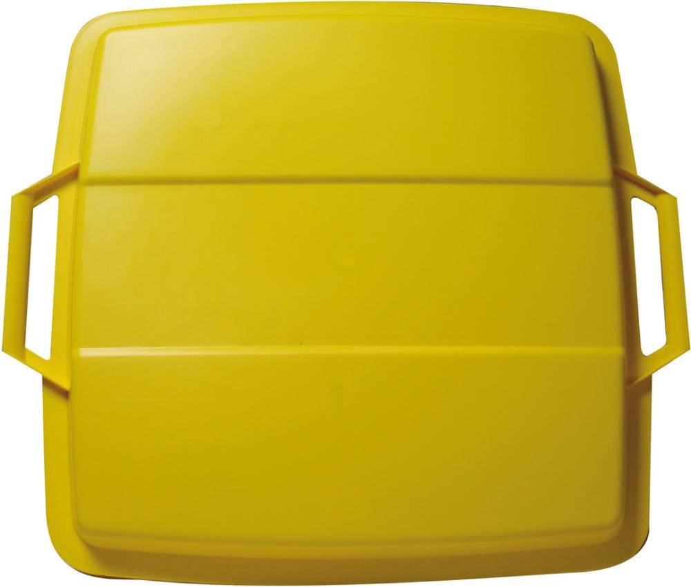 Deksel PP geel B485xD510mm passend voor afvalbak 90 l GRAF-0