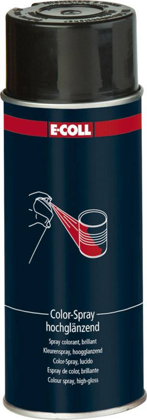 E-COLL Spuitbus RAL9005 Zwart 400ml Hoogglans - 4317784305860