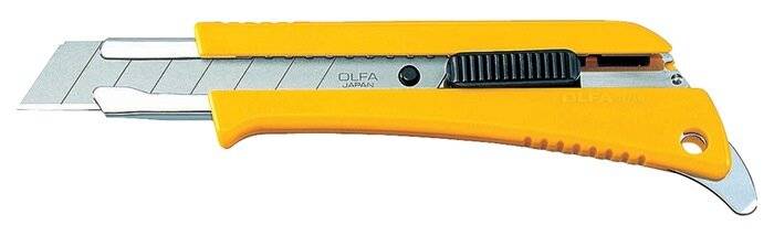 Afbreekmes lemmetbreedte 18 mm lengte 165 mm met drukknop OLFA