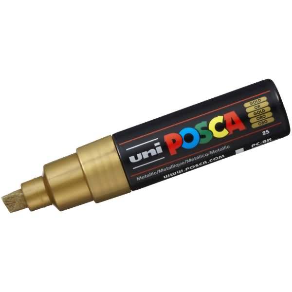 Verfstift Posca PC8K breed schuin goud