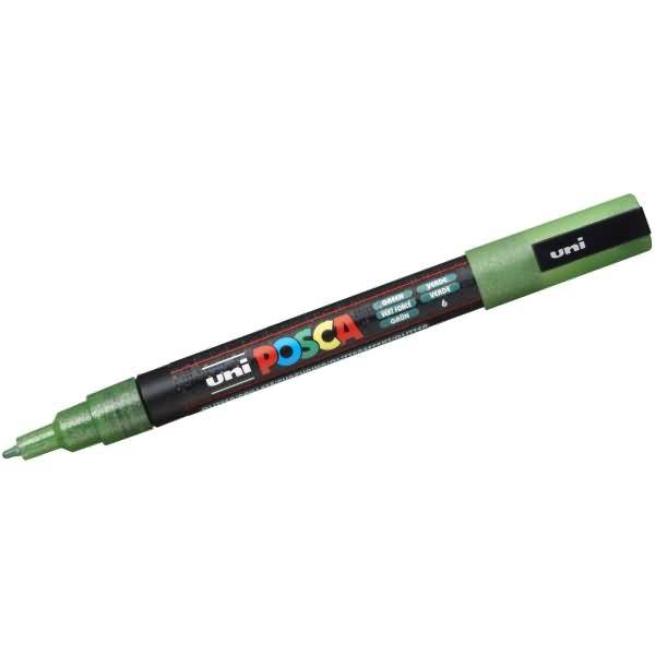 Verfstift Posca PC3M fijn glitter donkergroen